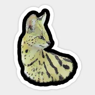 Serval drawing - Predator - Big Cat in Kenya / Africa Sticker